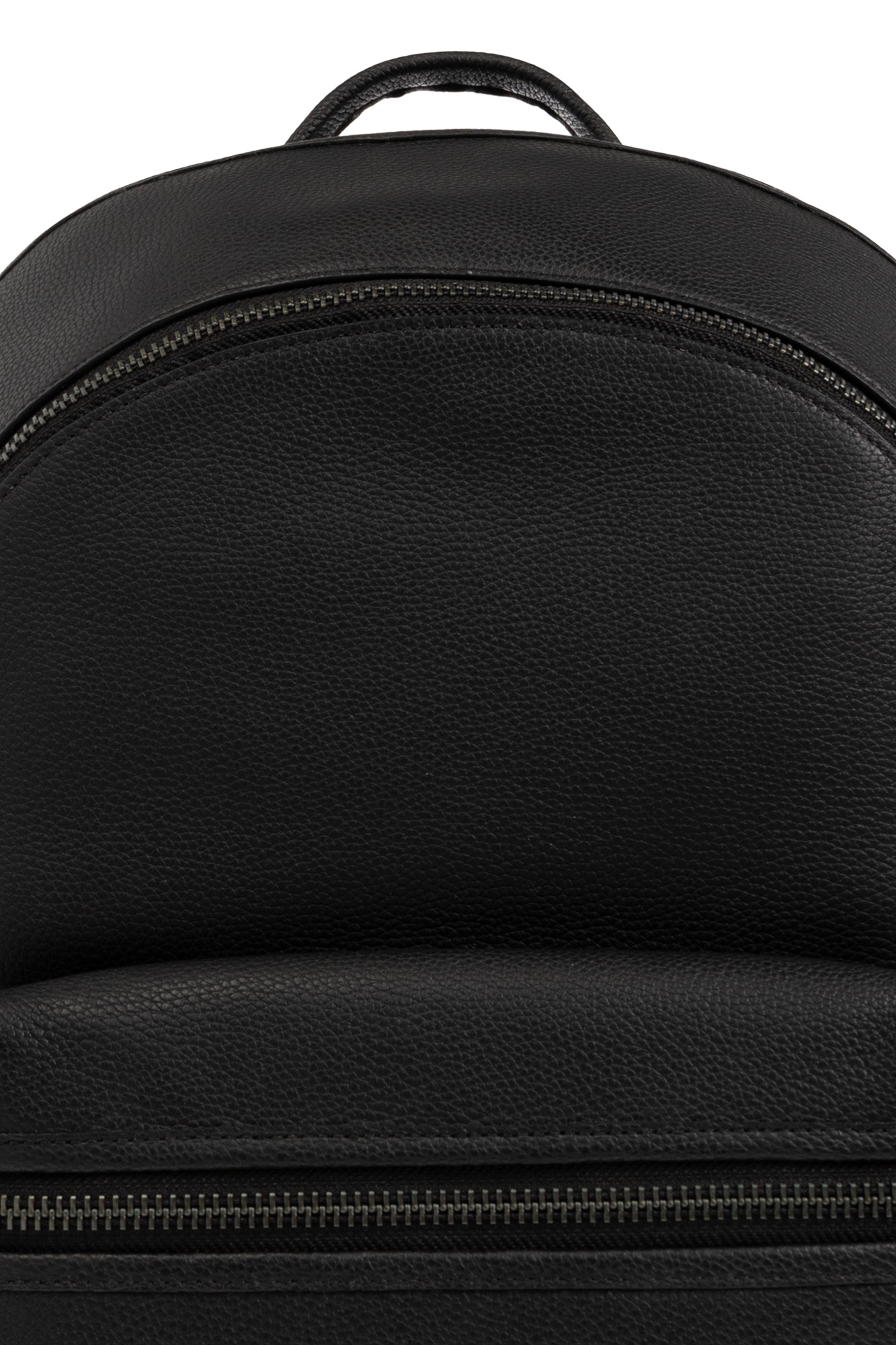 Coach Logo-plaque Leather Backpack In Black