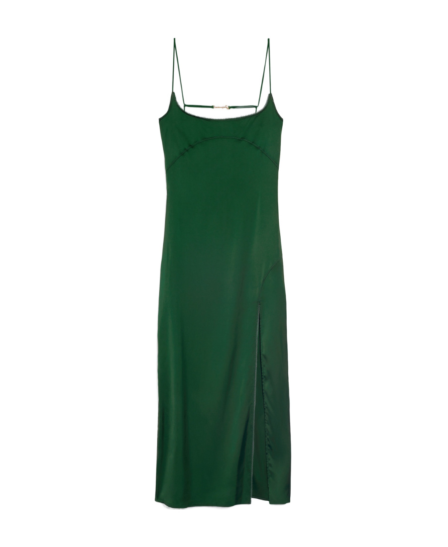 Shop Jacquemus Charm Long Dress In Green