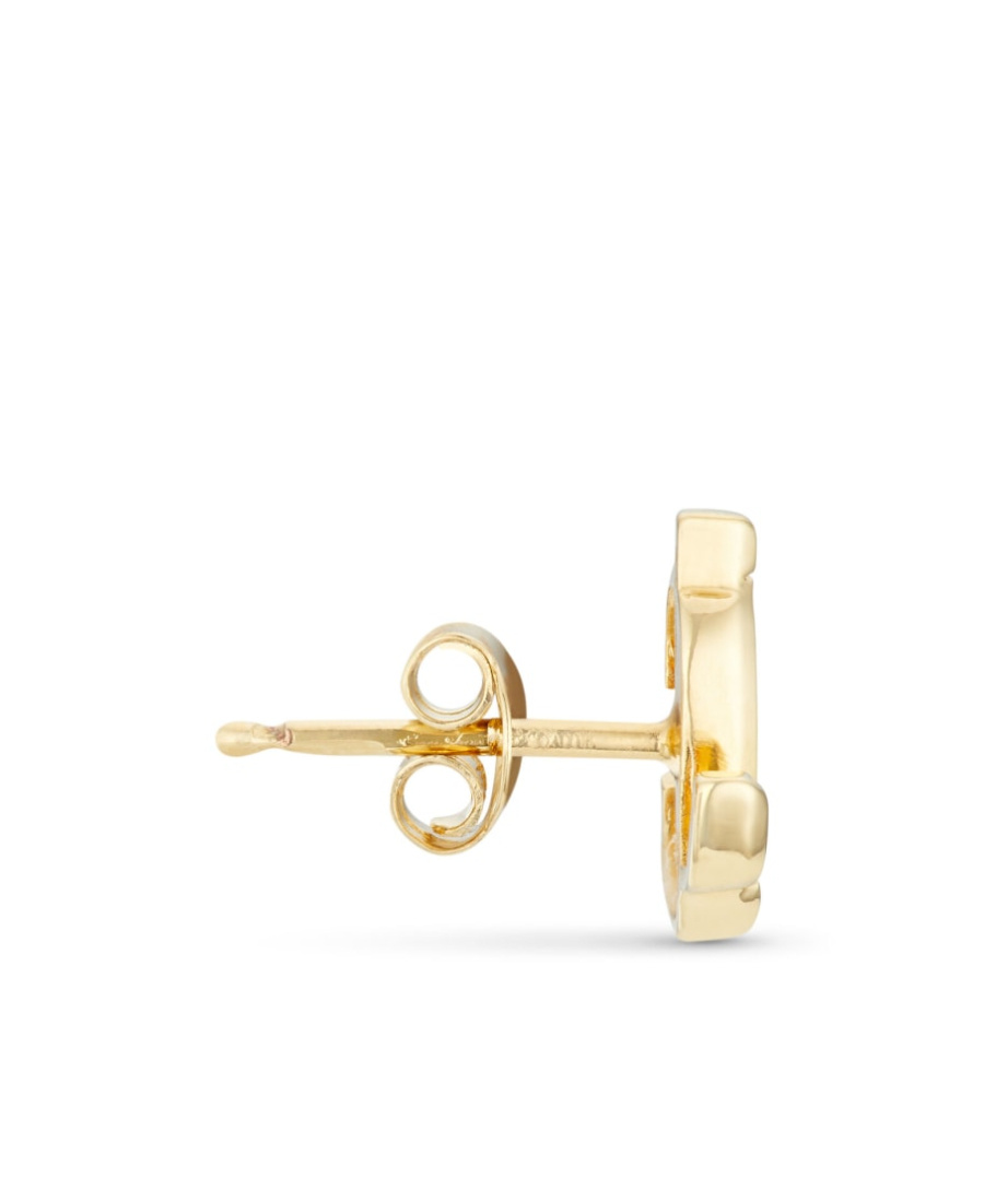 Jimmy Choo Womens Jc Logo-embellished Gold-toned Brass Stud Earrings In Yellow