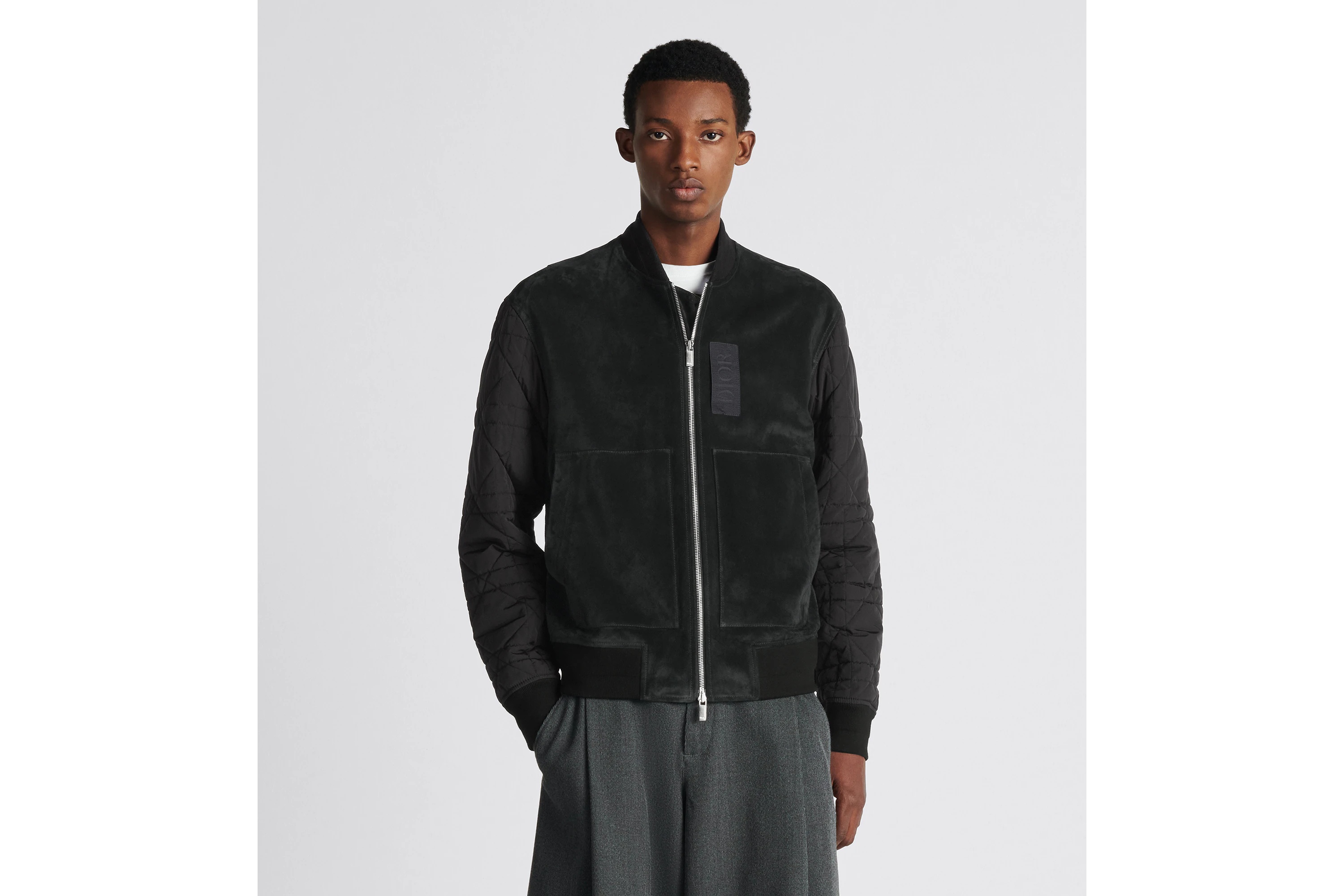 Dior Zipped Varsity Blouson In Black