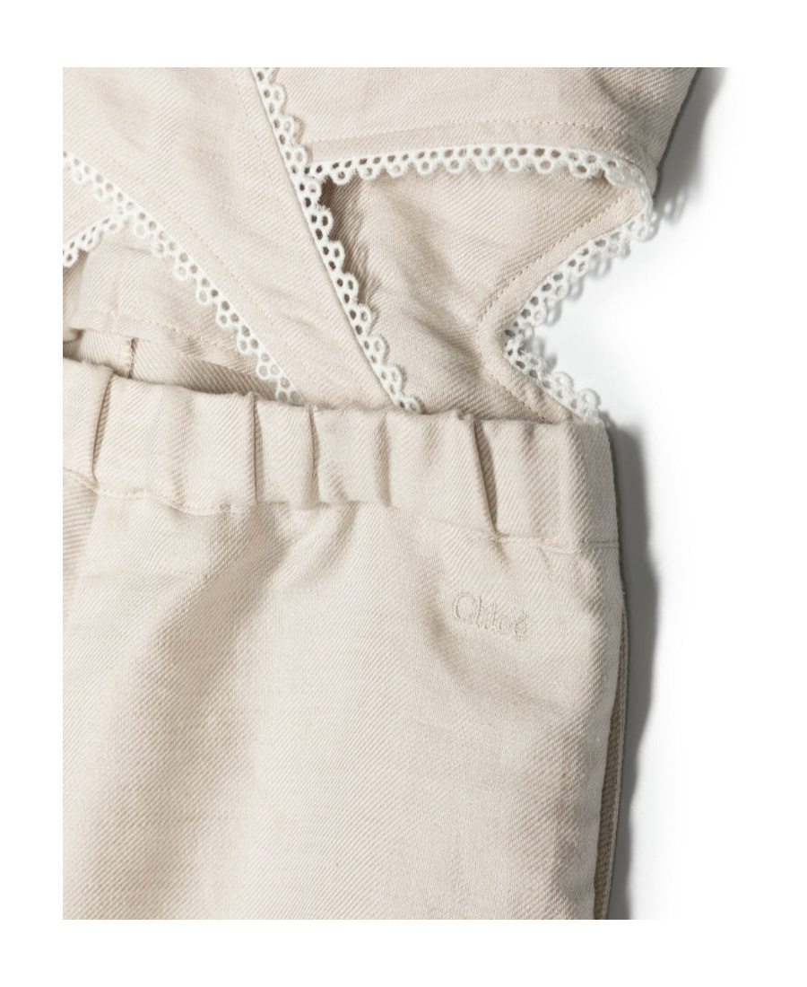 Chloé Logo Jumpsuit Shorts In White