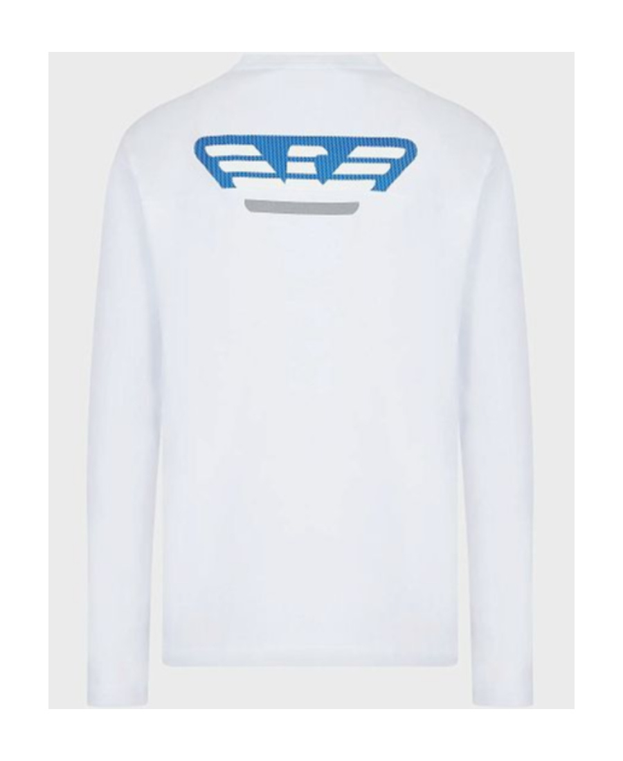 Ea7 T-shirt With Round Neck And Long Sleeves In White