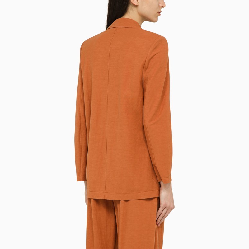 Shop Harris Wharf London Notched-lapels Single-breasted Blazer In Orange