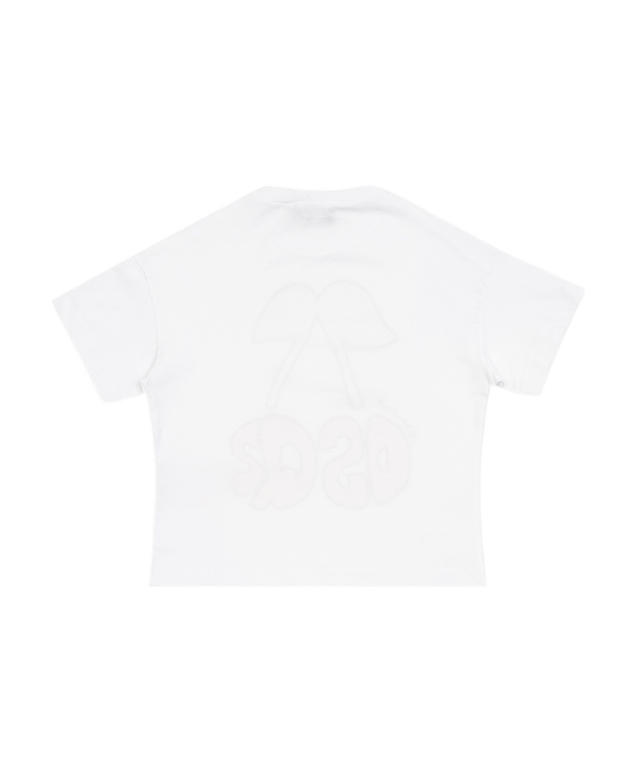 Dsquared2 Kids Cherry Logo Printed Crewneck T-shirt In White