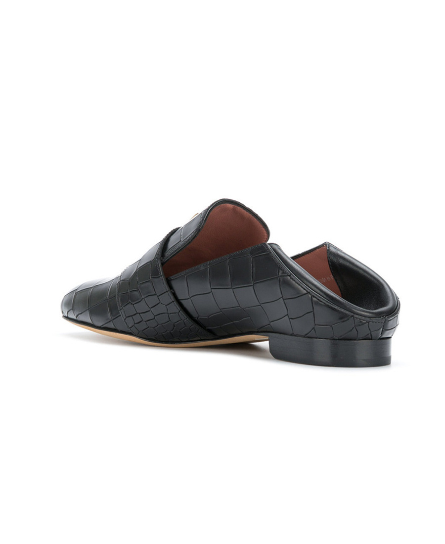 Bally Fish Pattern Can Be Stepped On Flat Shoes. In Black