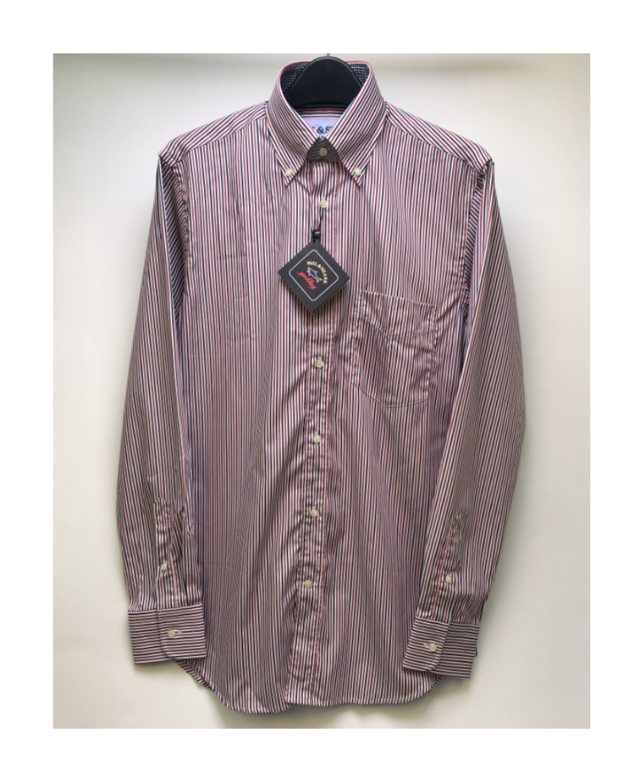 Paul & Shark Striped Long-sleeved Shirt In Gray