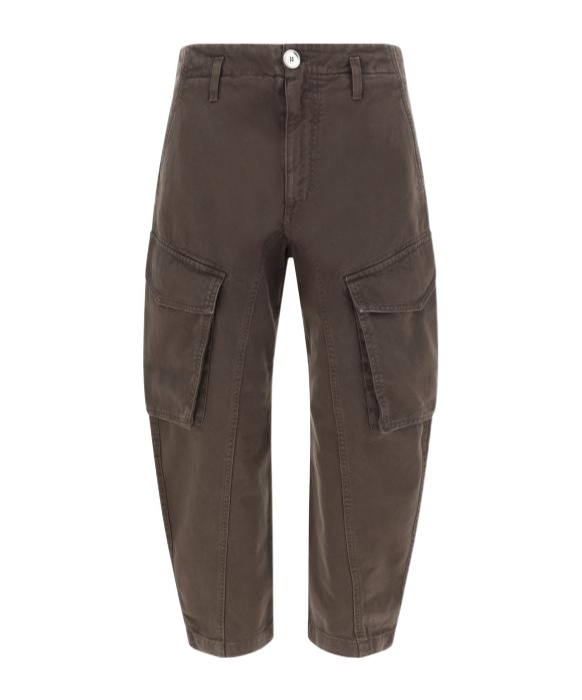 Pinko Solid Color Charango Cargo Jeans With Silver-tone Button 17c In Black
