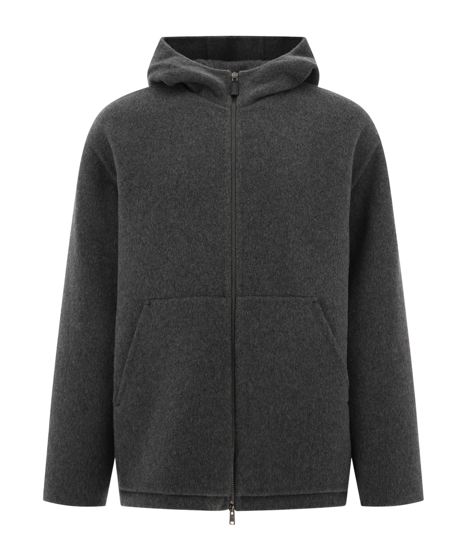 Prada Schurwollmantel Mit Reissverschluss In Gray