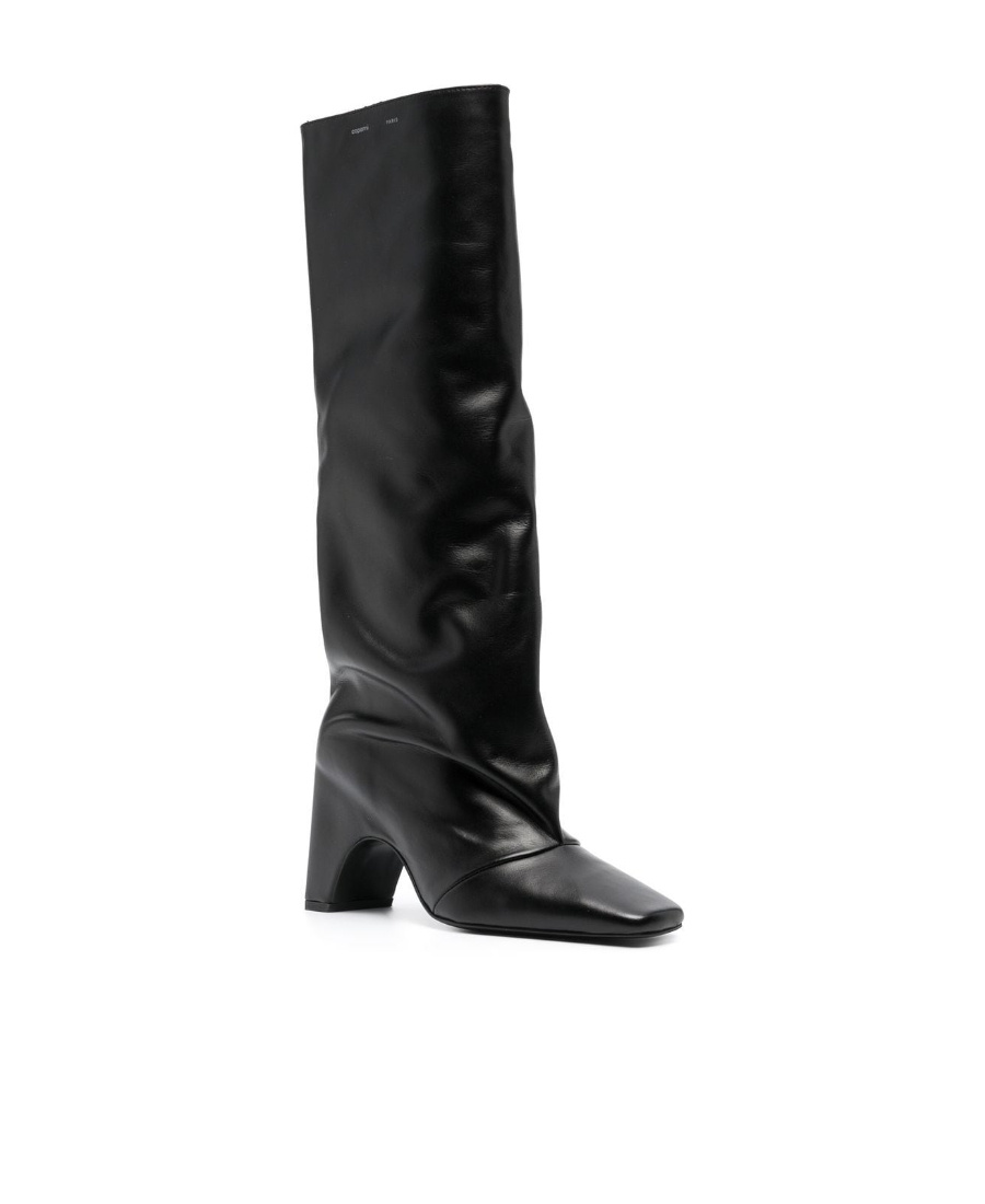 Coperni Bridge 85mm Leather Knee-high Boots In Black