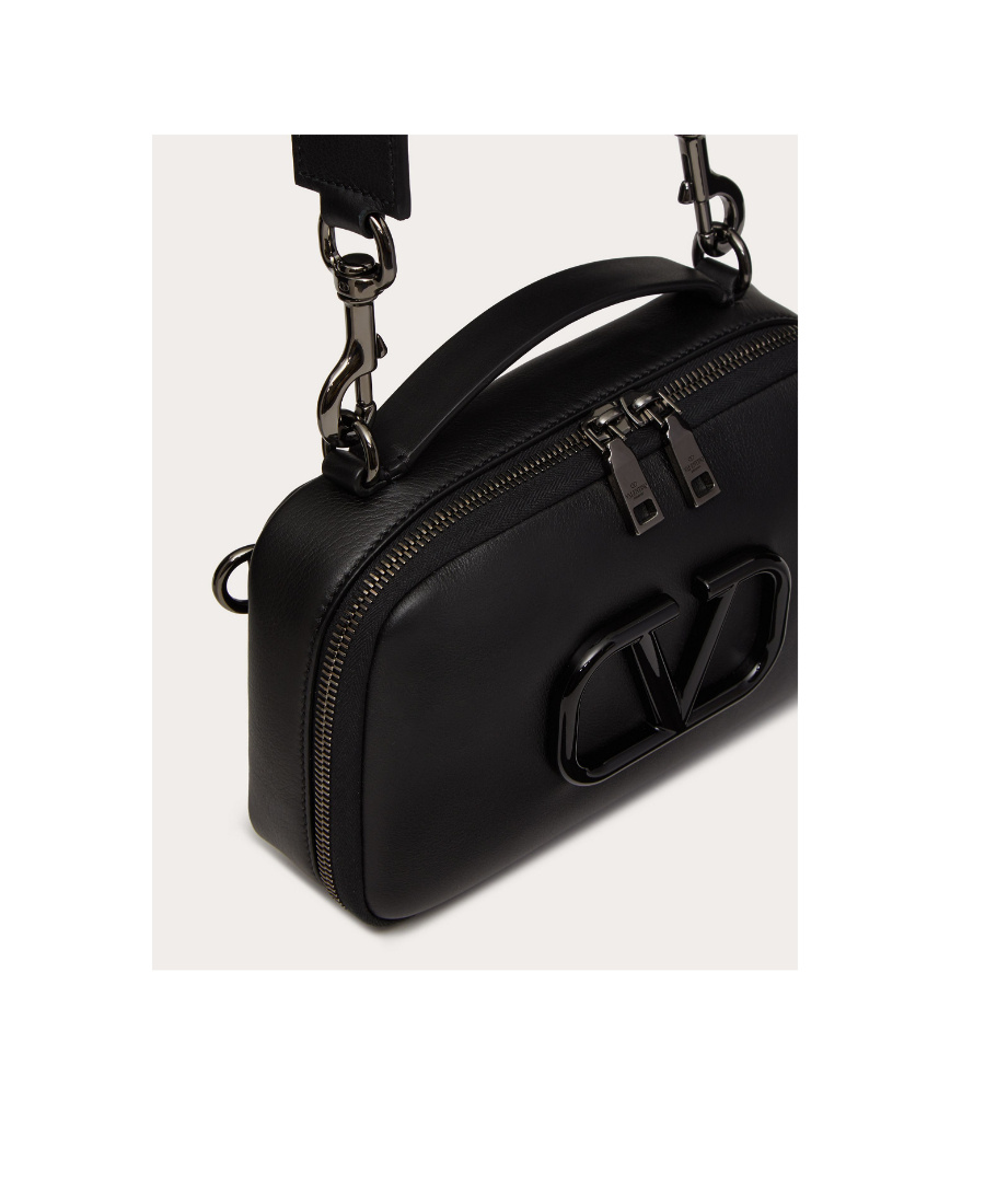 Valentino Vlogo Signature Crossbody Bag In Black