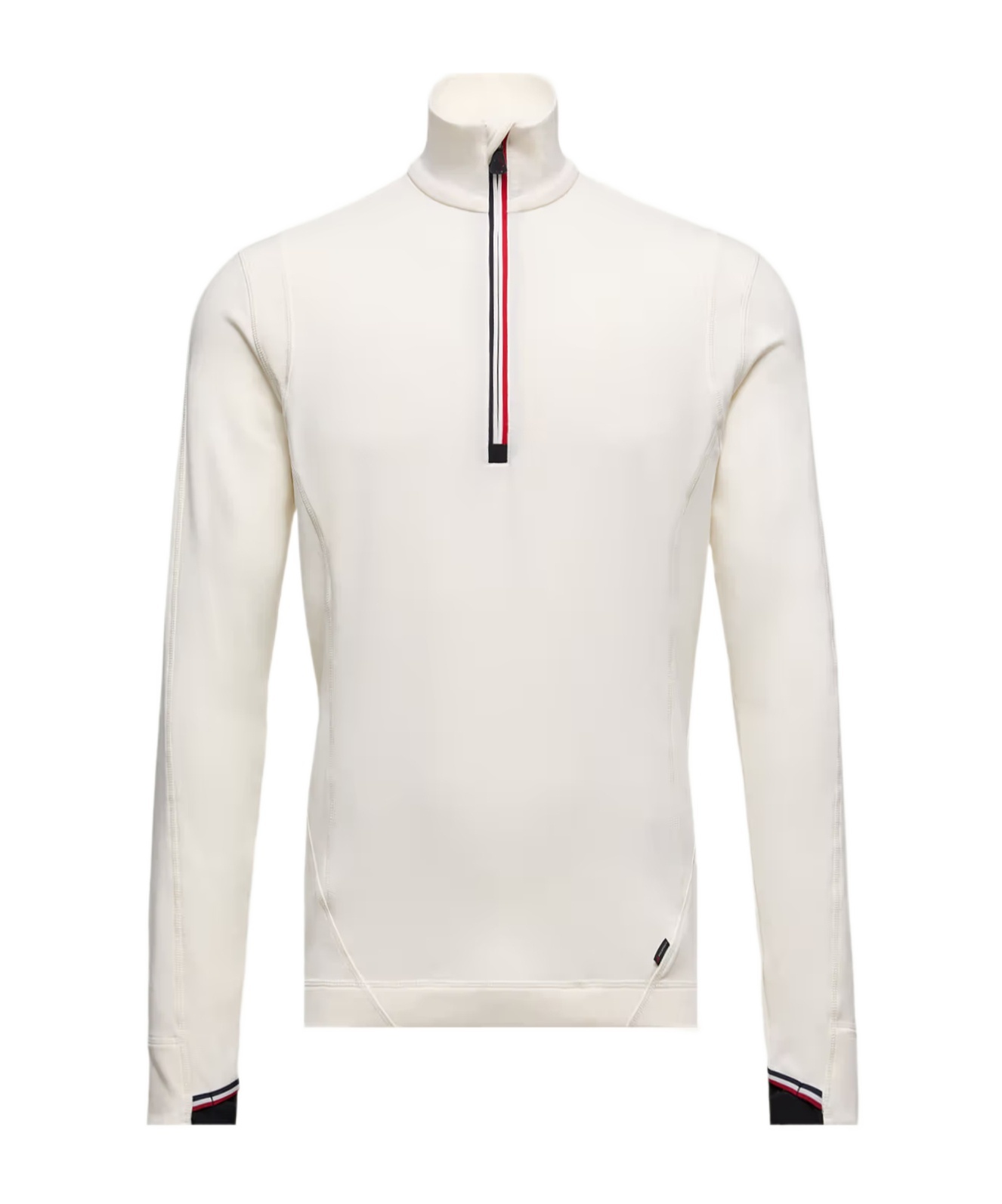 Moncler Polartec Half Zip Sweatshirt In White