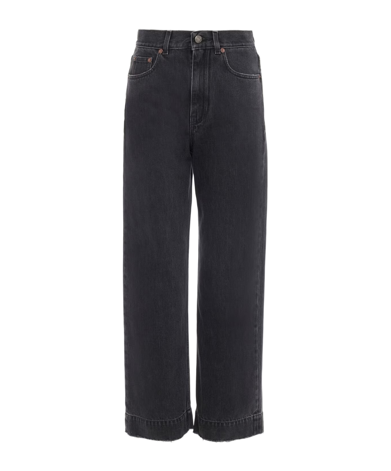 Chloé High-waisted Cropped Jeans In Black