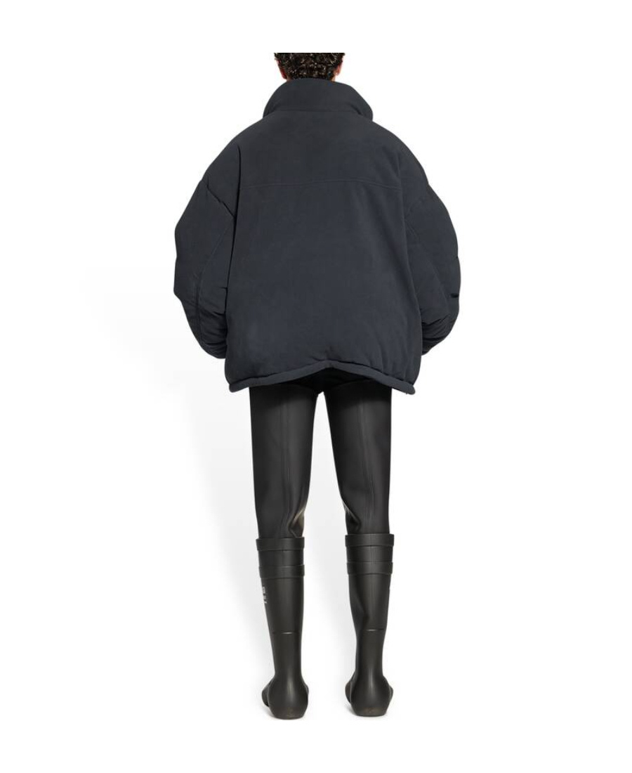 Balenciaga Logo-print Reversible Padded Coat In Black