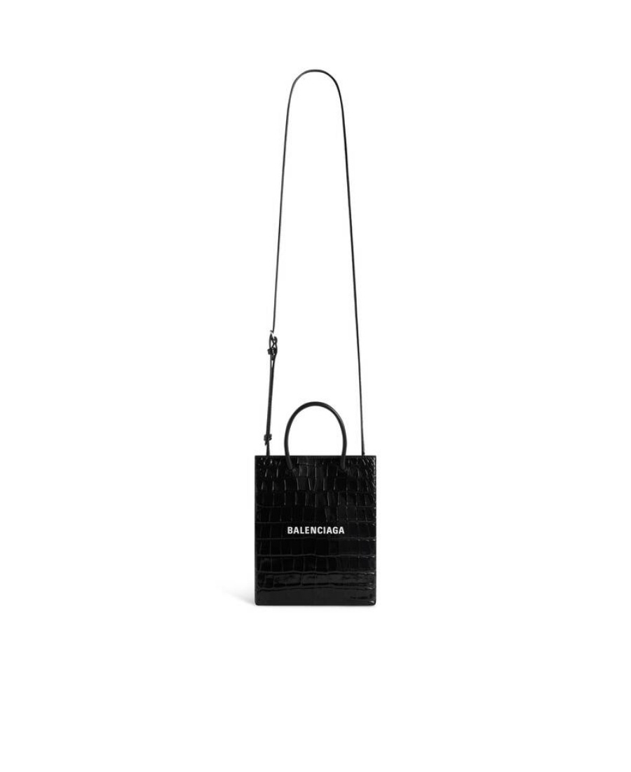 Balenciaga Borsa Shopping Grande Con Lavorazione Coccodrillo  Da Donna In Nero In Multi