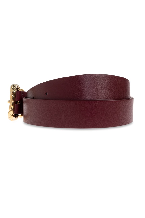 Bottega Veneta Buckle Belt In Red