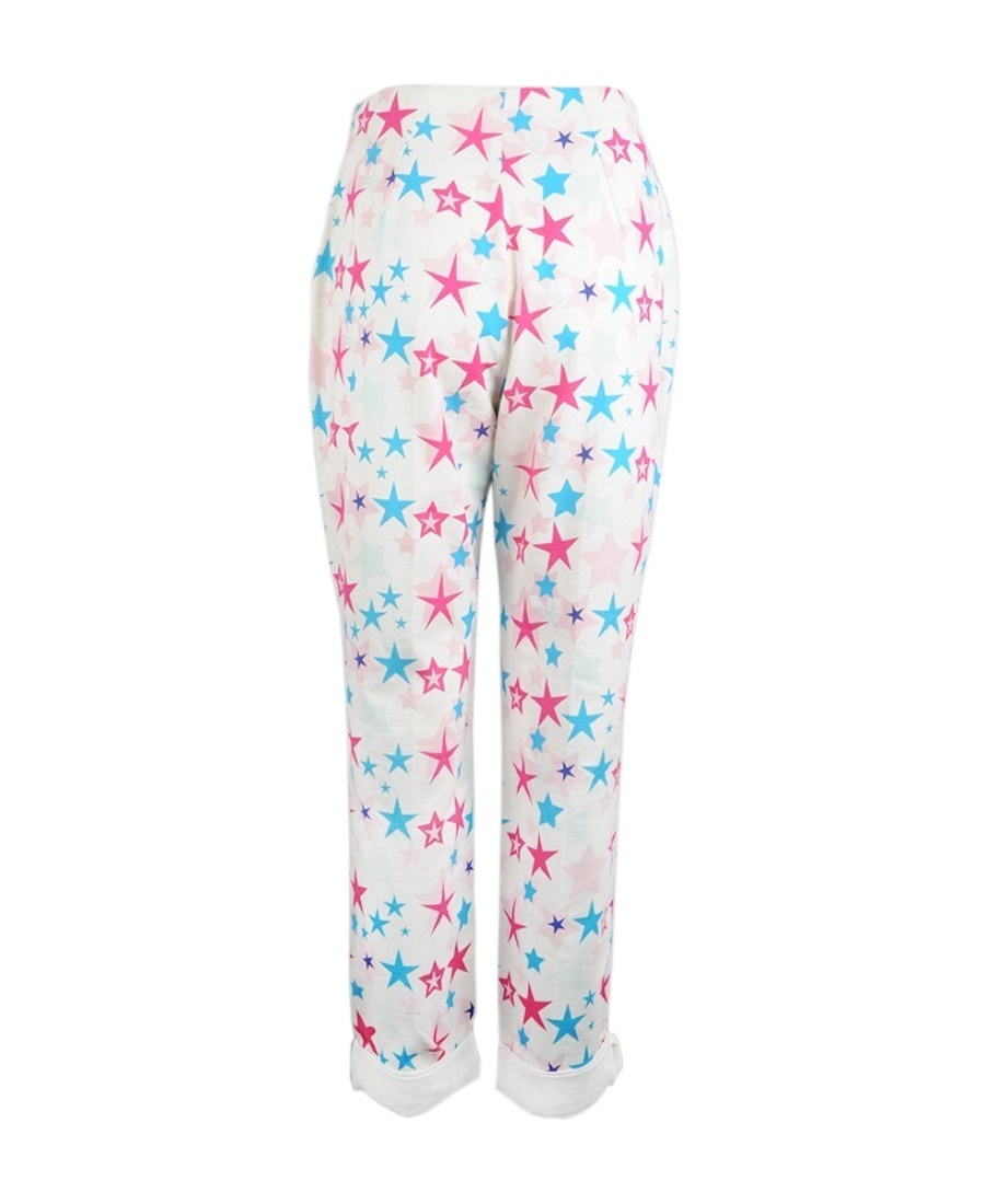 Delpozo Multicolor Logo Printed Casual Pants In White