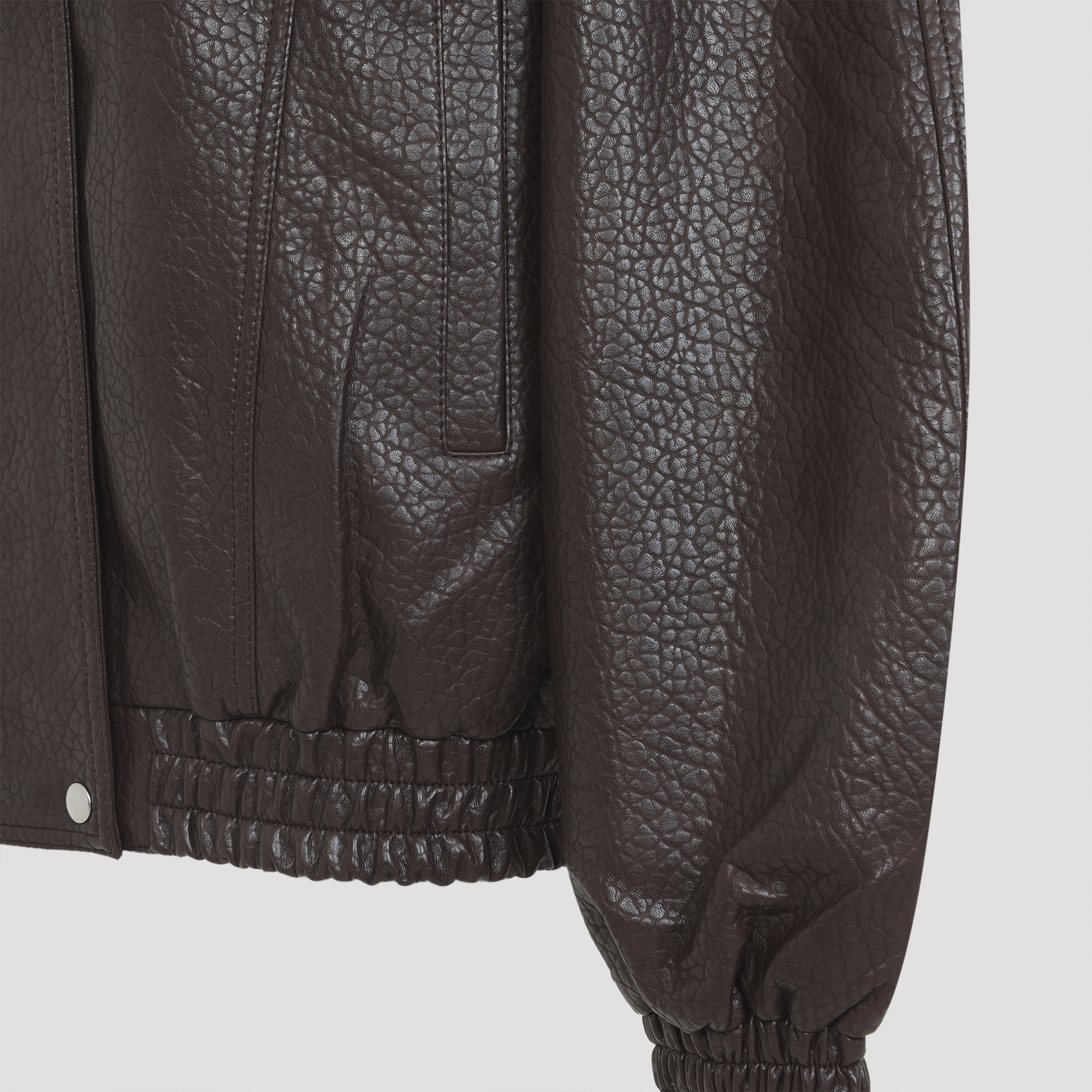 The Frankie Shop Prescott Grained Faux Leather Jacket In Brown