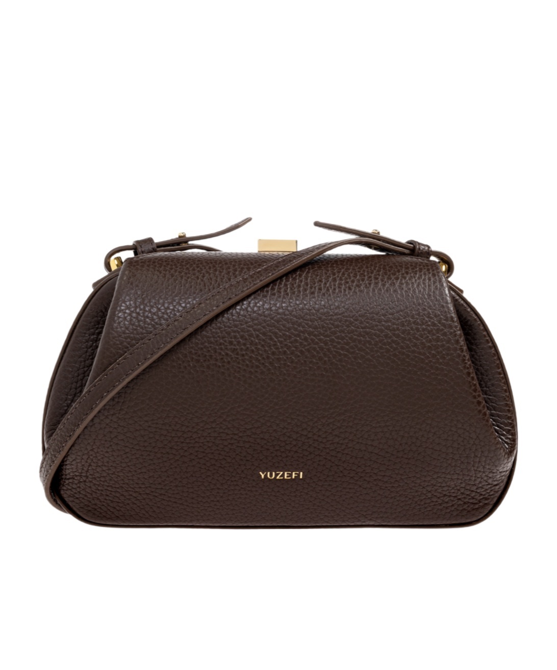 Yuzefi Leather Clasp-detail Shoulder Bag In Black
