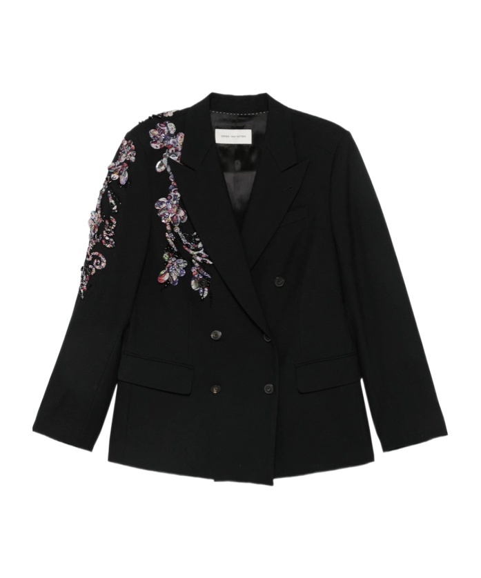 Dries Van Noten Long-sleeve Blazer In Black