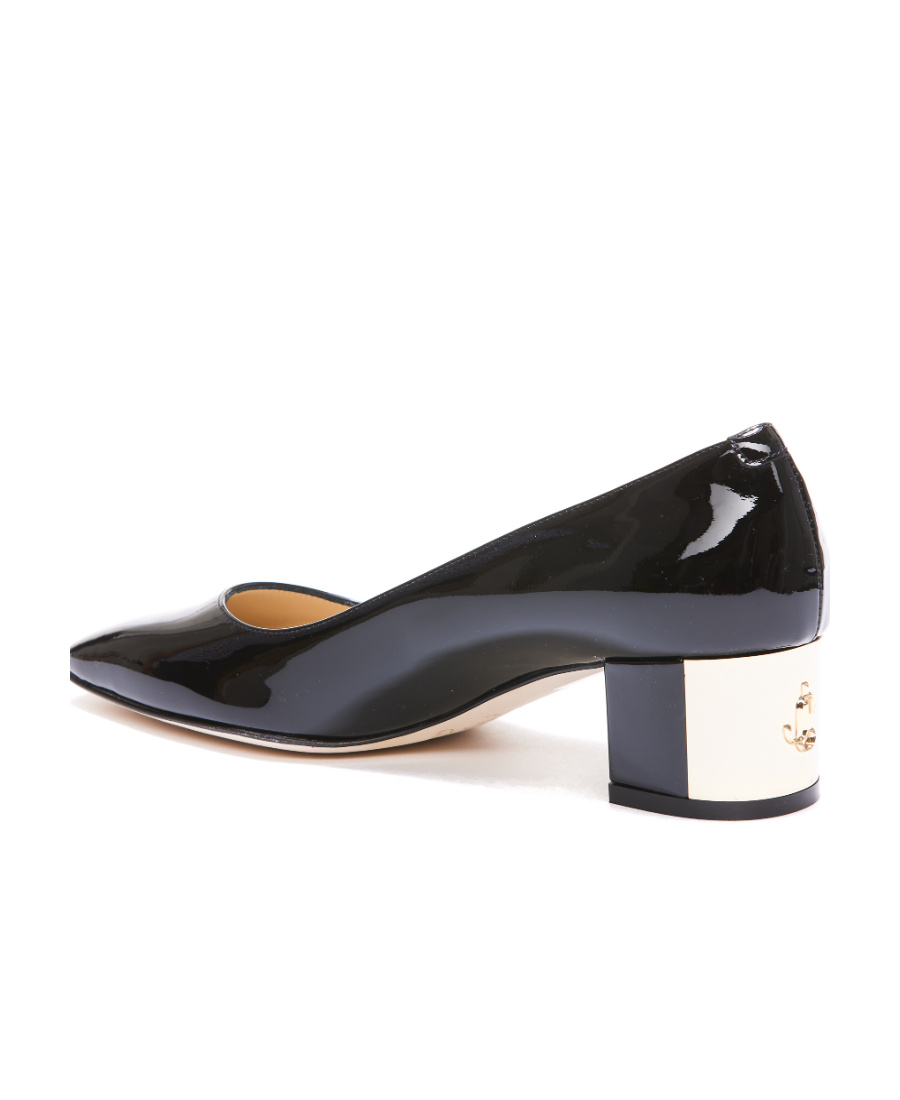 Jimmy Choo 45mm Square-toe Leather Pumps In Black