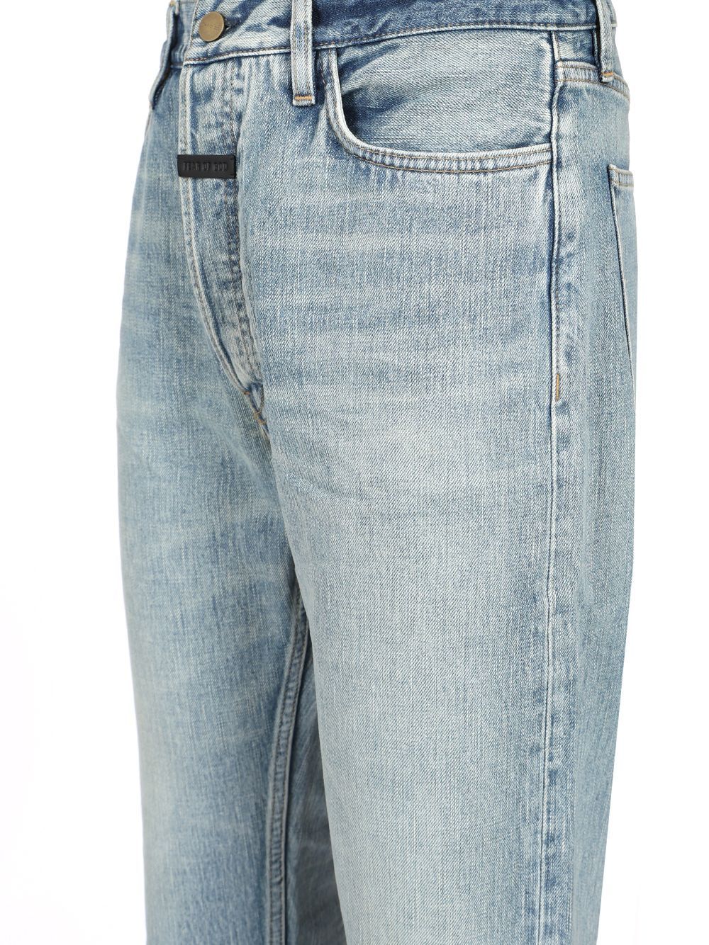 Fear Of God Straight 5 Pocket Jeans Light Blue In Gray