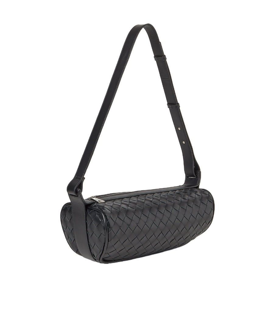 Bottega Veneta Knitted Cross-body Bag In Black