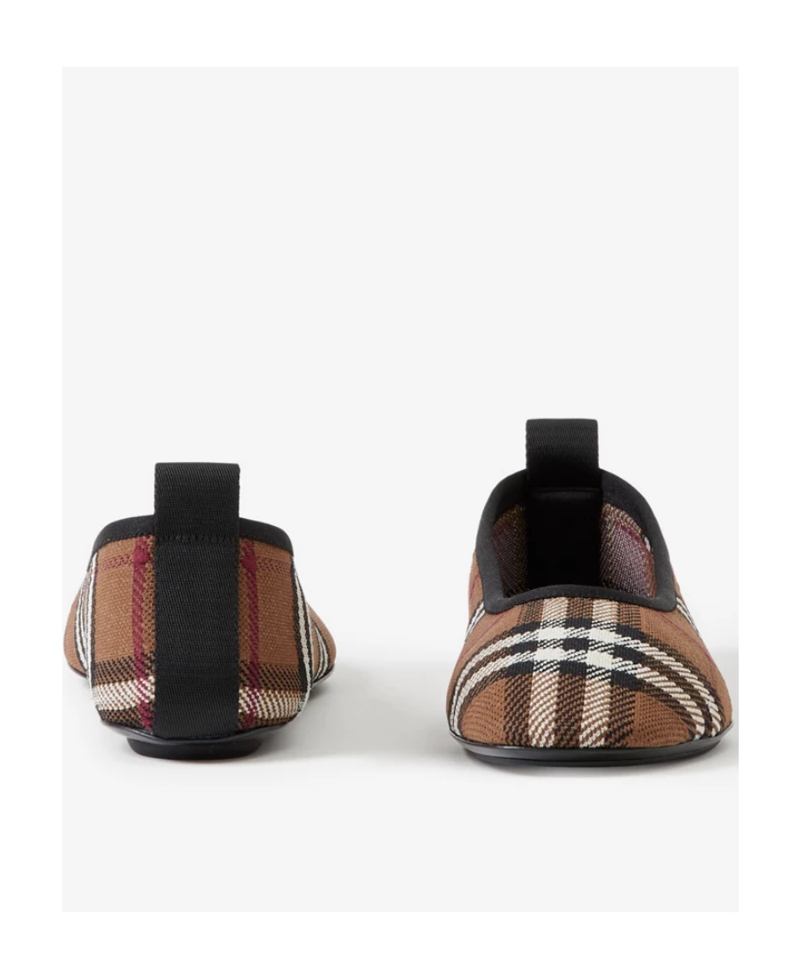 Burberry Beige Vintage Check Ballerina Flats In Brown