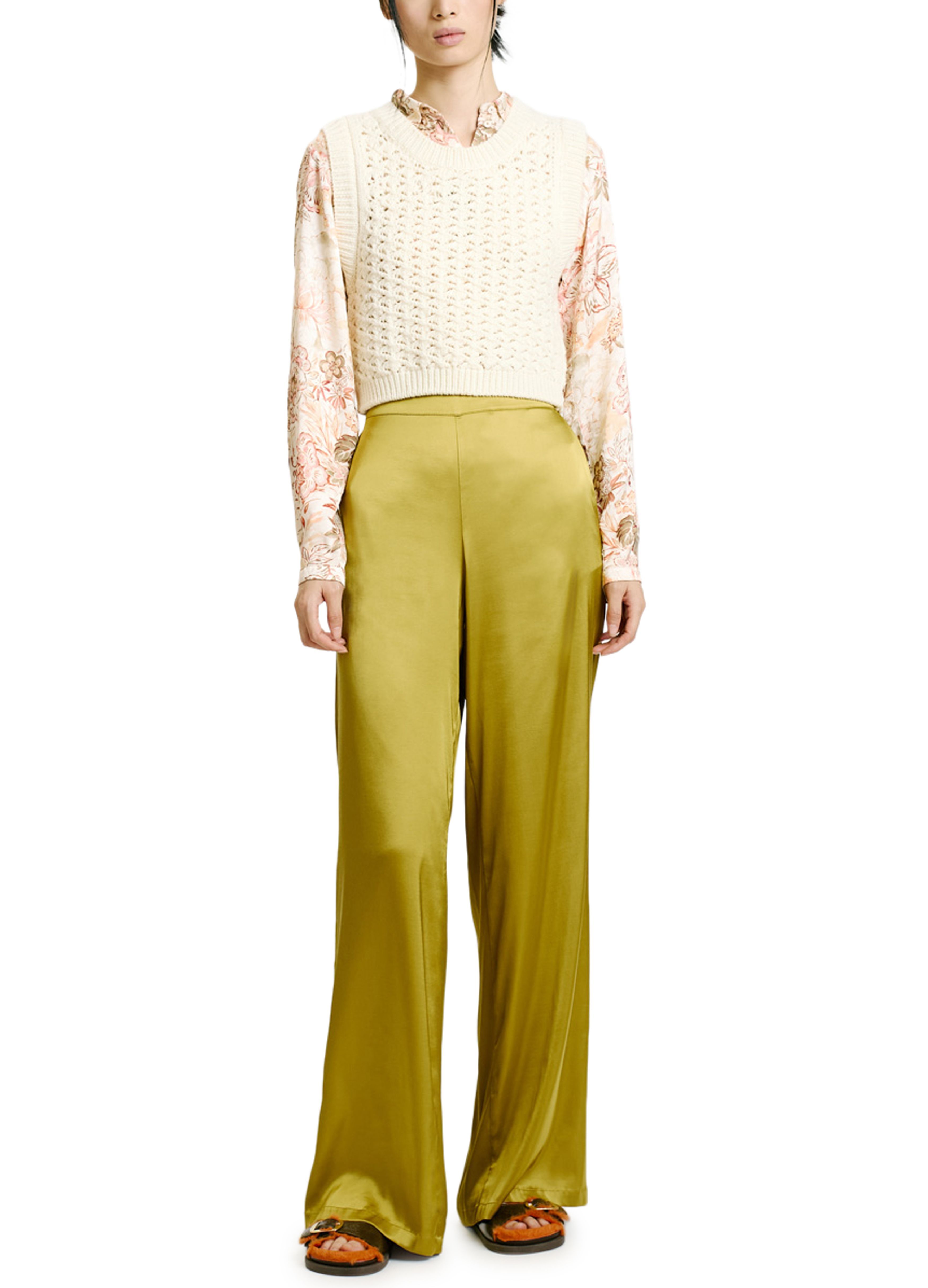 Momoní Haruma Pant In Satin In Brown