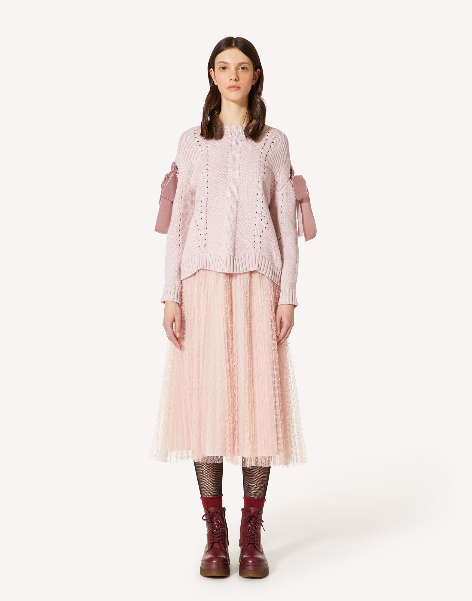 Shop Red Valentino Round-neck Sweater In Pink