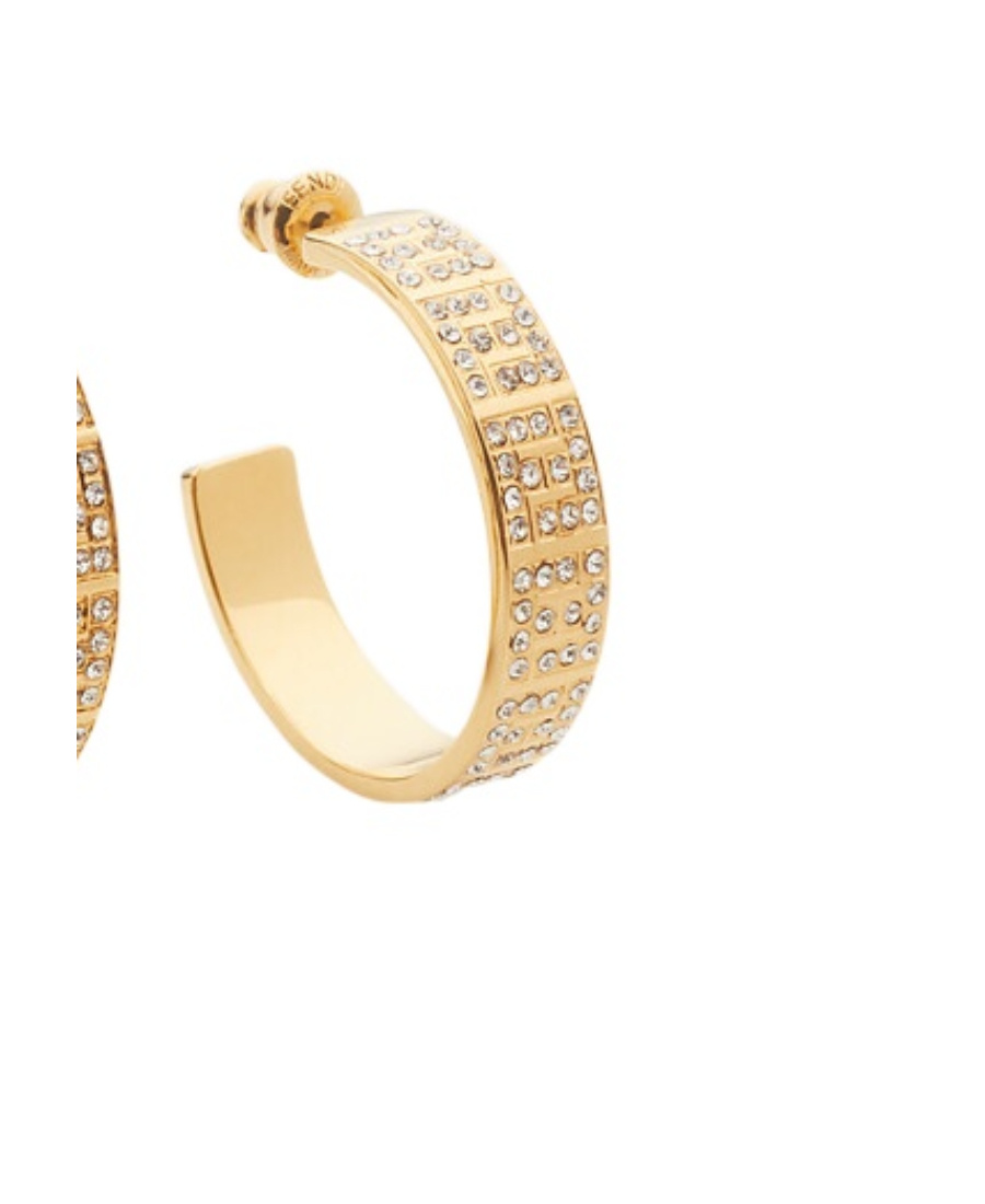 Fendi Ff Pattern Ring Earring In Yellow