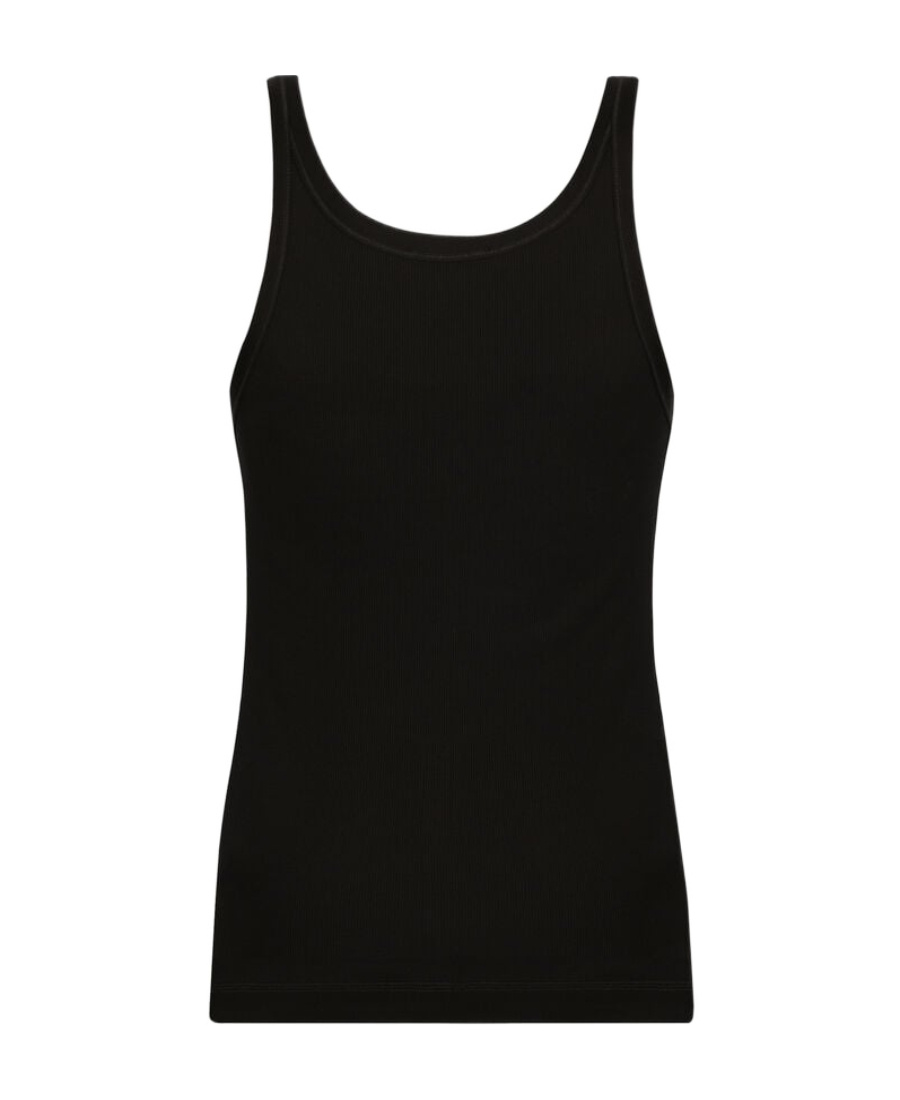 Dolce & Gabbana Logo-patch Detail Tank Top In Black
