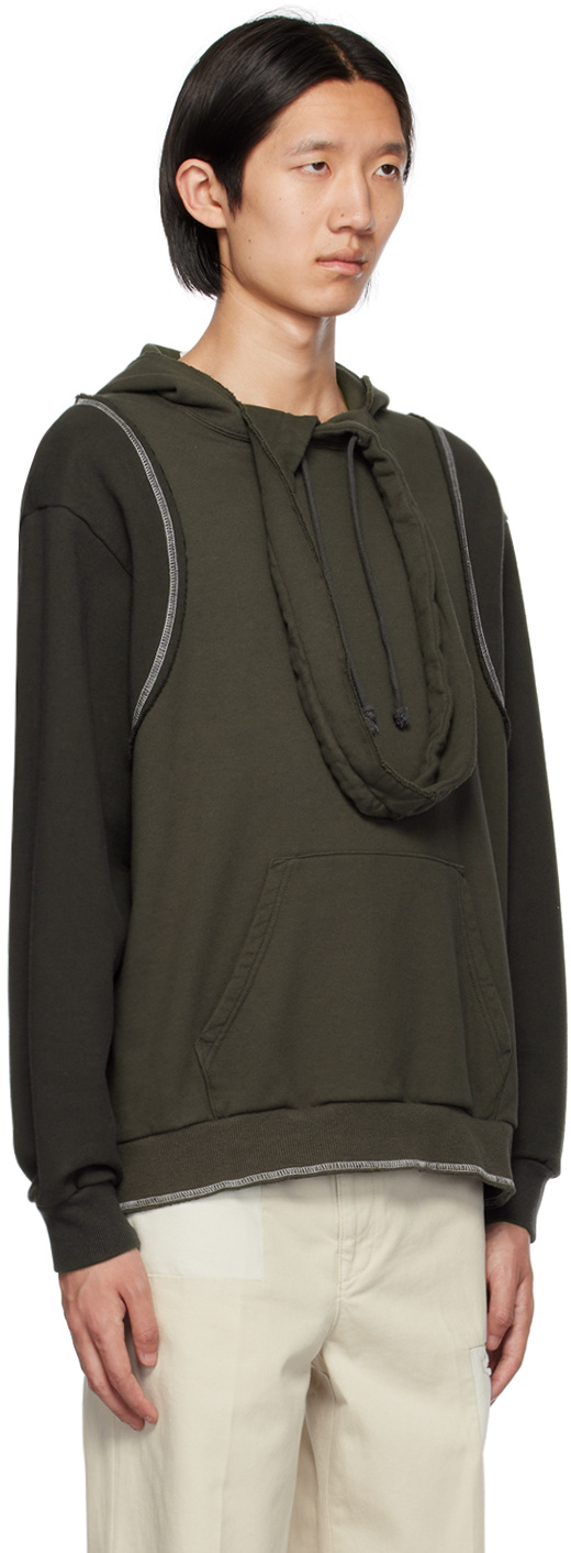 Undercover Gray Cutout Hoodie In Black