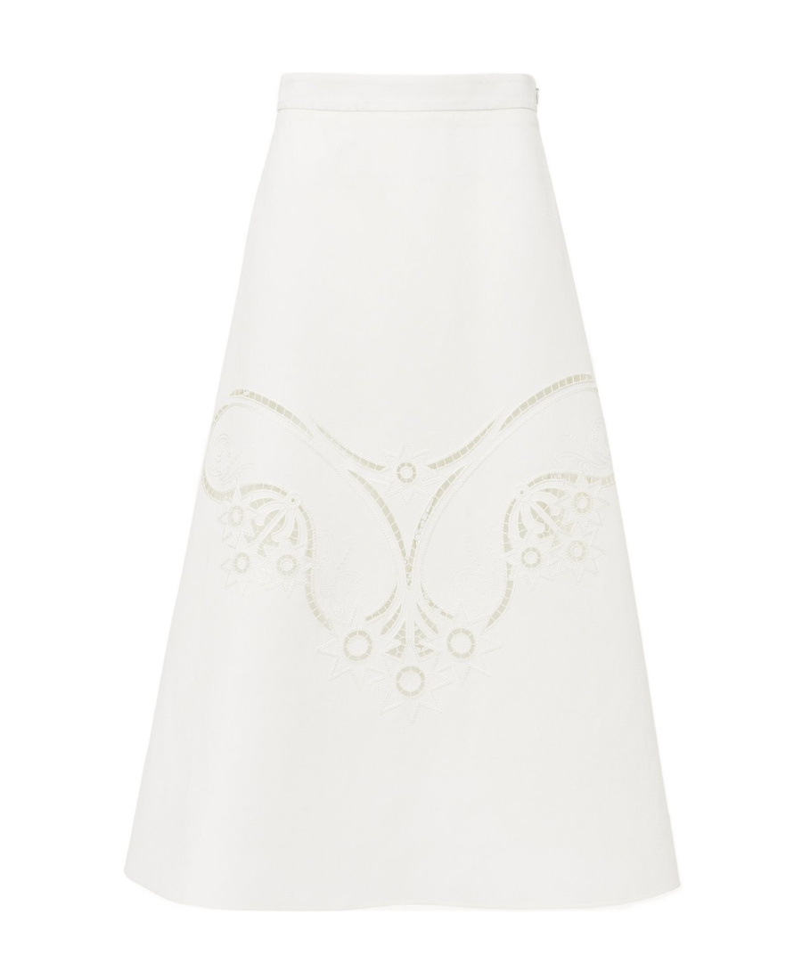 Chloé High-waisted Embroidered-design Skirt In White