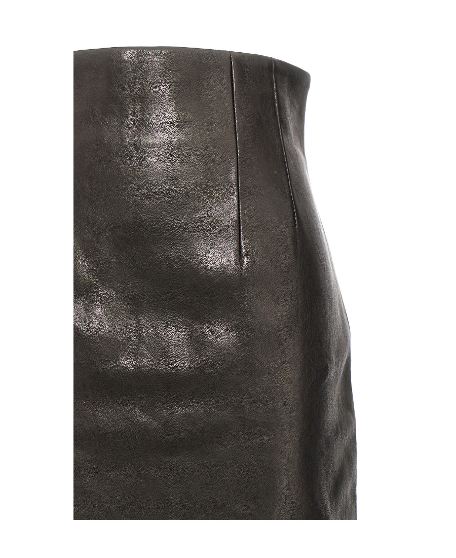 Khaite Black 'the Loxley' Leather Maxi Skirt In Black