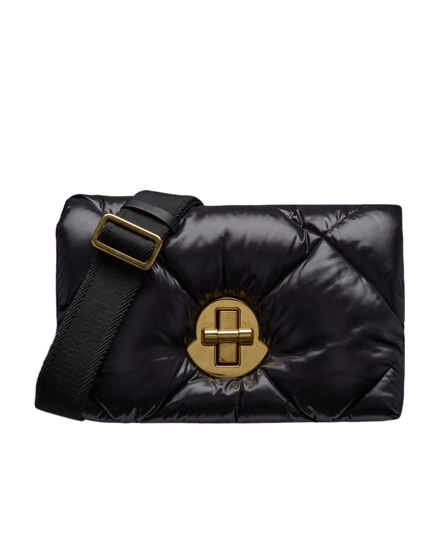 Moncler Puf Logo-engraved Crossbody Bag In Black