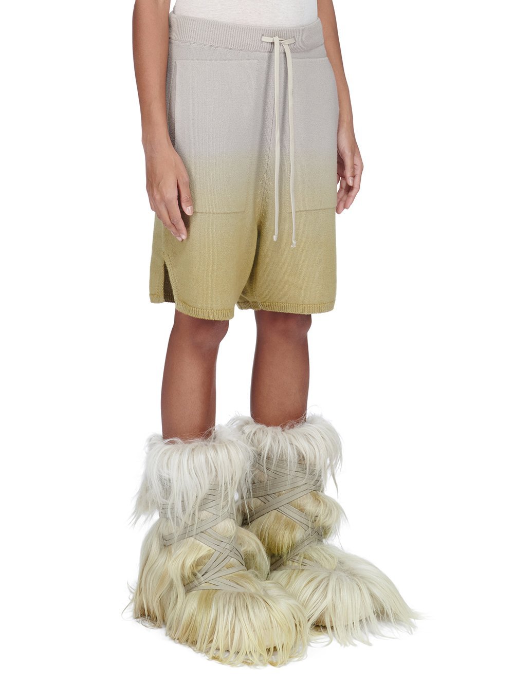 Moncler X Rick Owens Long Cashmere Boxers In Green