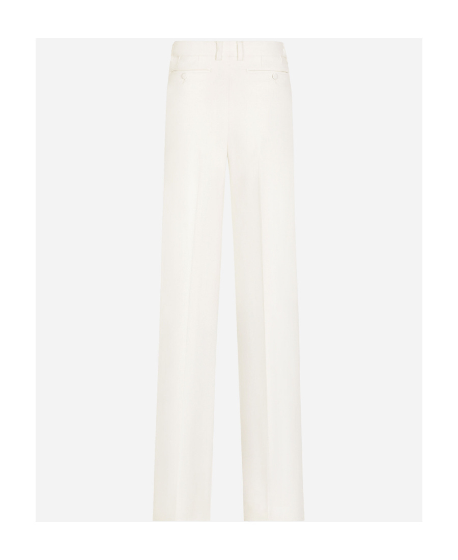 Dolce & Gabbana Dolce  Gabbana Double Crepe Flared Pants In White