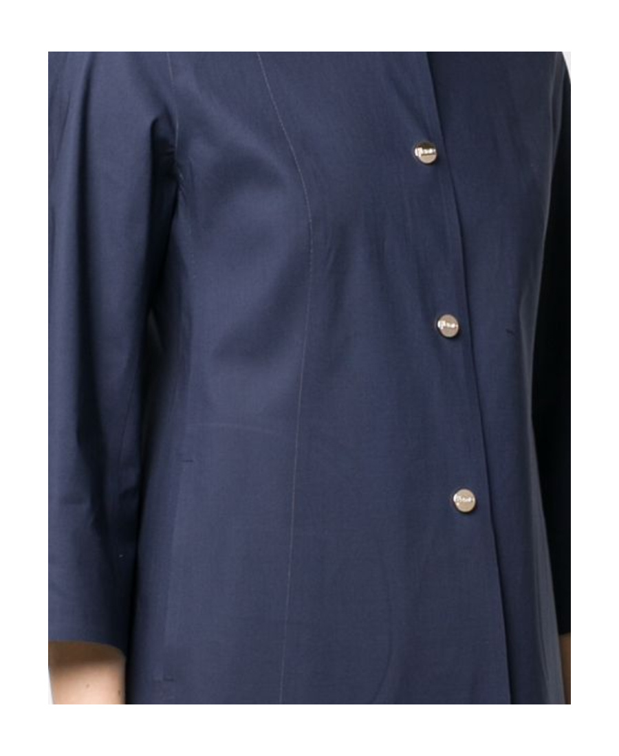 Herno Navy Blue Small High-necked Casual Jacket In Blue