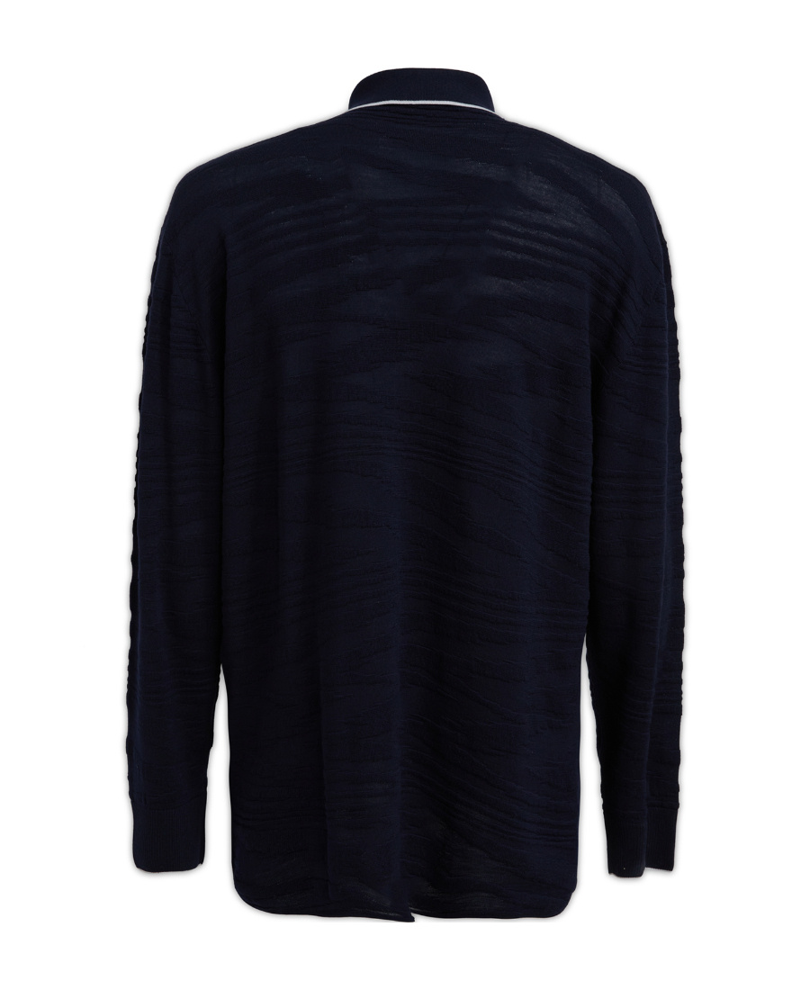 Missoni Contrasting-trim Wool-blend Shirt In Black