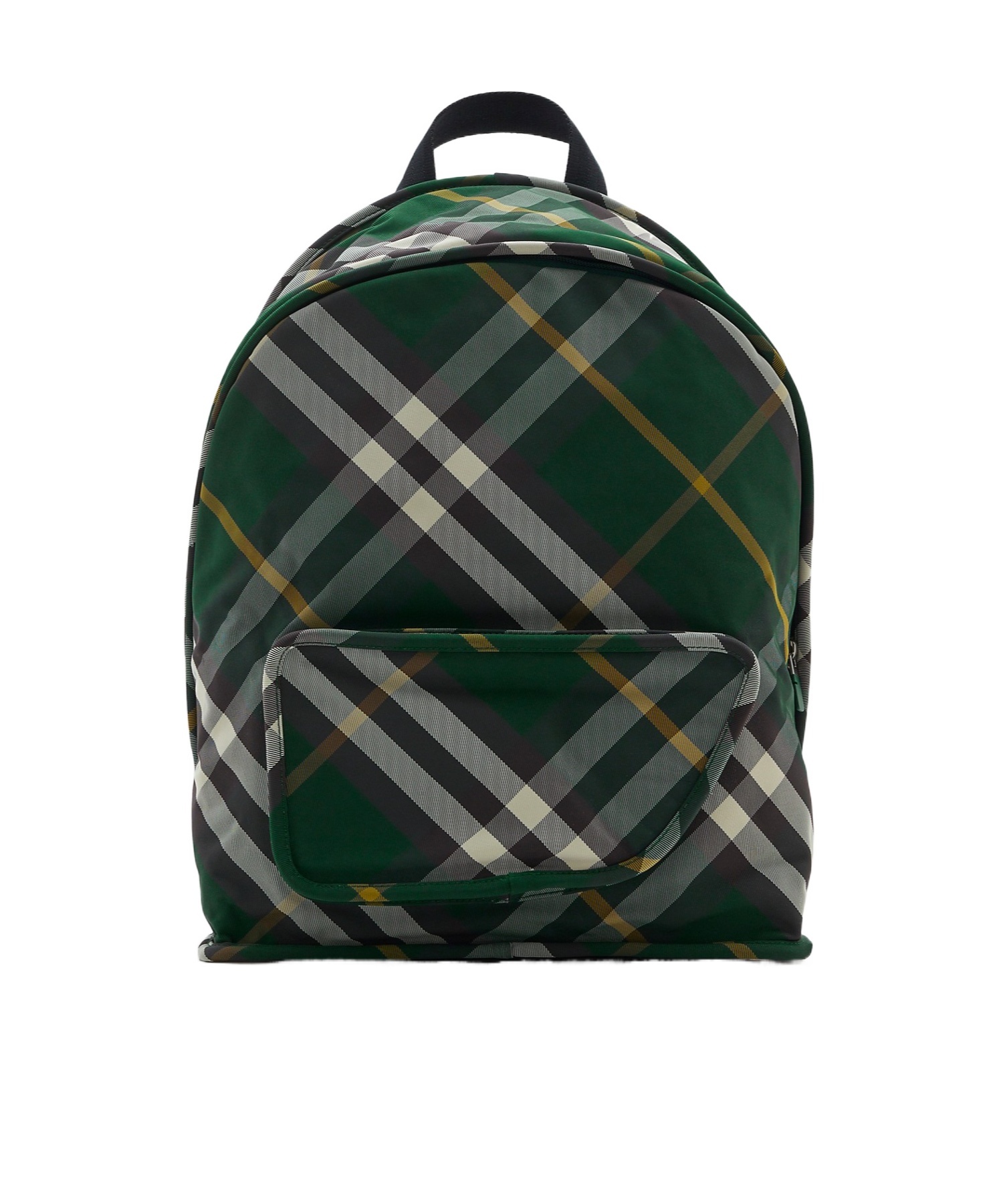 Burberry Check Pattern Shield Backpack With Front Zip In Black