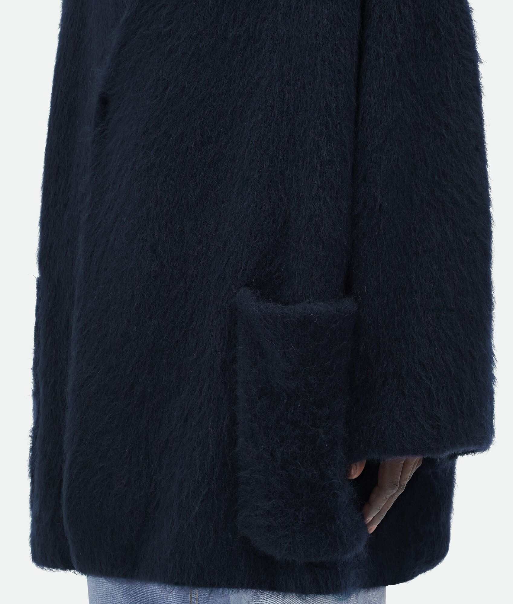 Bottega Veneta V-neck Oversize Wool Blend Cardigan In Blue