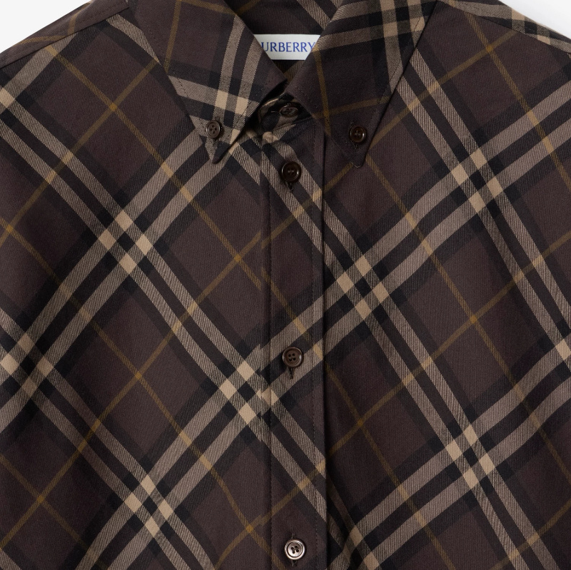 Burberry Relaxed Fit Check Cotton Flannel Shirt In Brown