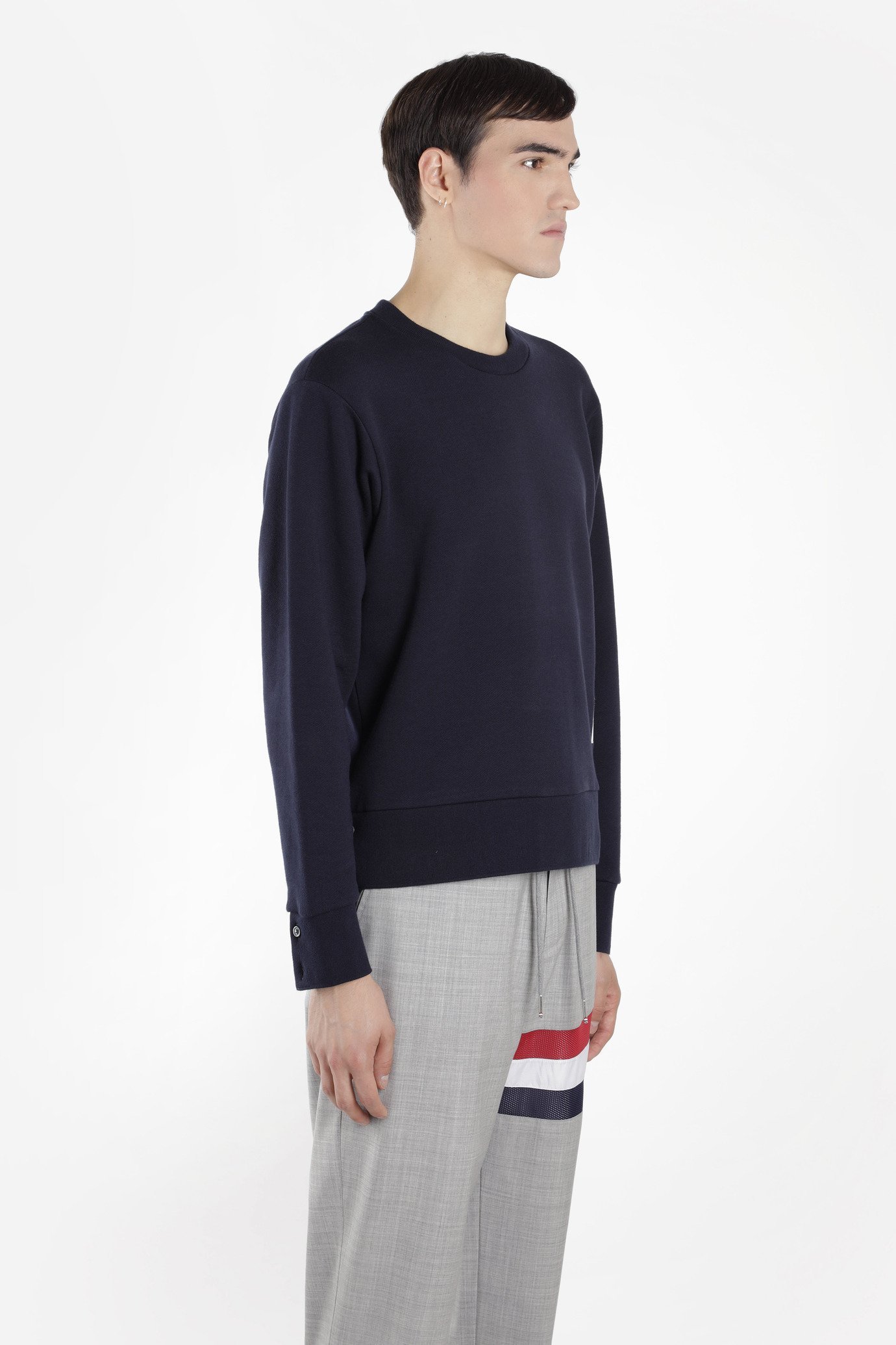 Shop Thom Browne Rear Rwb Stripe Sweatshirt In Black