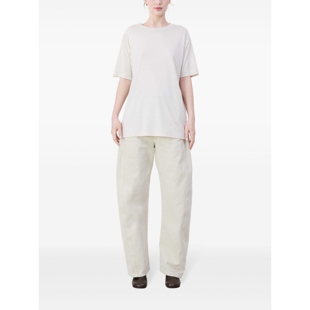 Lemaire Short Sleeved Crewneck T-shirt In White