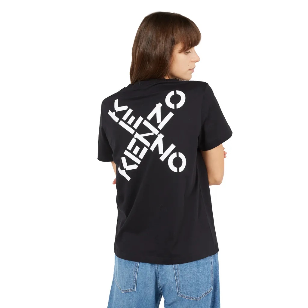 Kenzo Cross Logo-print T-shirt In Black