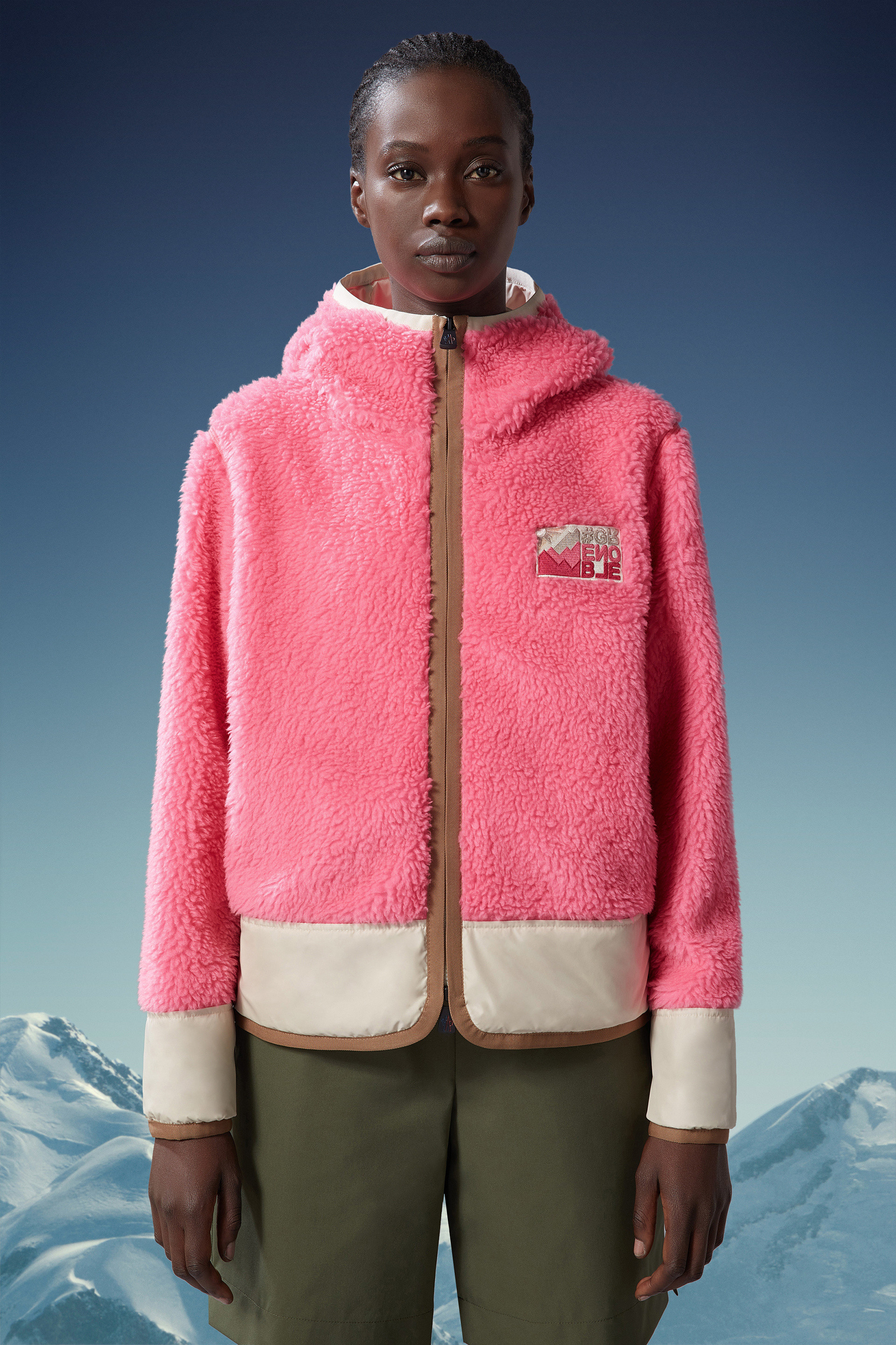 MONCLER TEDDY ZIP-UP HOODIE