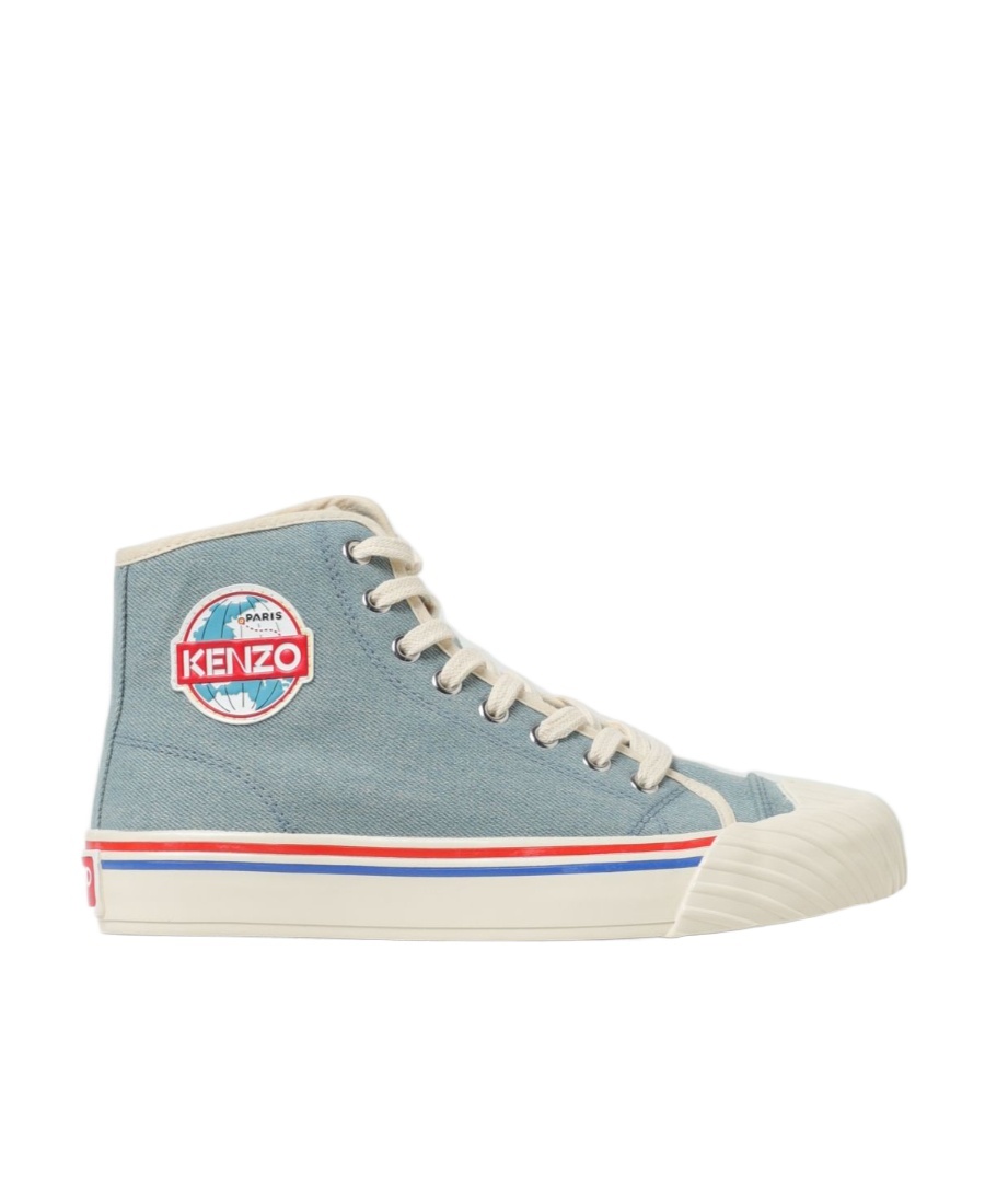 Kenzo School Logo High-top Sneakers In Gray