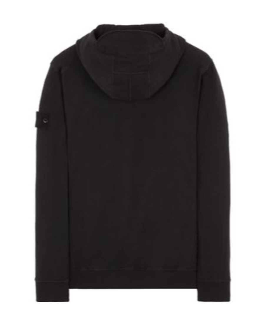 Stone Island Long-sleeved Compass Patch Hoodie In Black