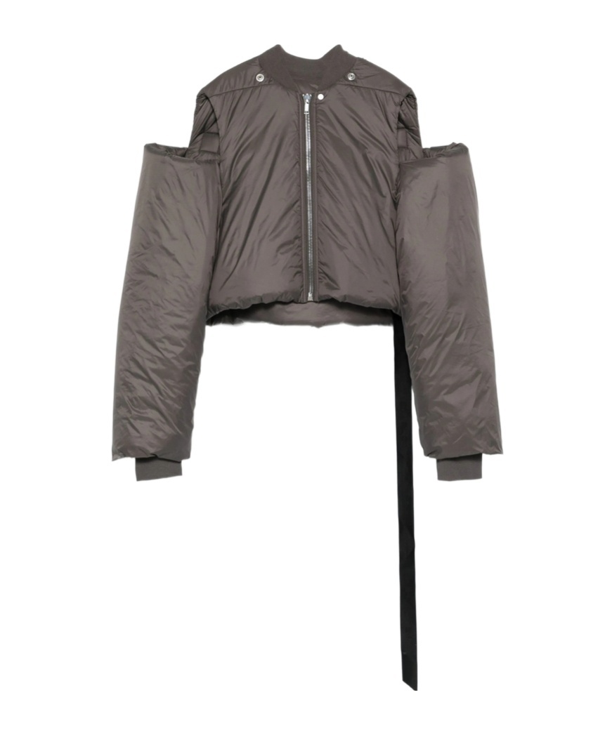 Rick Owens Drkshdw Zip-front Cropped Jacket In Gray