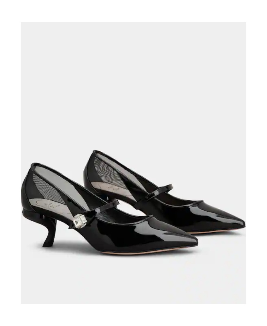 ROGER VIVIER VIRGULE BABIES PUMPS IN PANTENT LEATHER 